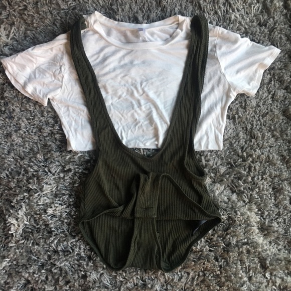 Urban Outfitters White Crop Top Body Suit Size S - Picture 3 of 3